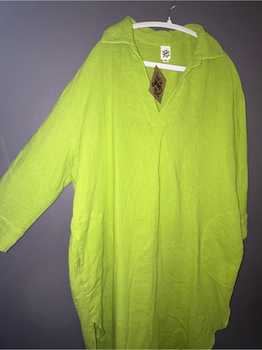 Ivy Jane nwt Lime Green Lightweight cotton dress